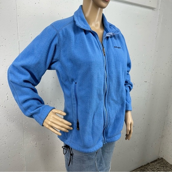 Patagonia Women's Size Medium Sky Blue Fleece Zip Up Jacket - Picture 3 of 16